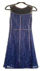 Black and navy blue mini dress